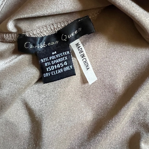 Caribbean Queen Elegant Tan Evening Dress - Picture 9 of 15